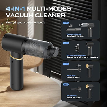 BSRCO Handheld Vacuum Cordless Rechargeable, Car Vacuum Portable Cordless with Strong Suction15Kpa, Hand Vacuum Ultra-Quiet (75dB), 21min Runtime, Lightweight (1.25 lbs) for Car, Pet Hair, Home