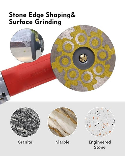 4" Flat Resin Filled Grinding Wheel, Diamond Cup Wheel with 5/8’’-11 Thread for Granite Marble Engineered Stone (Medium)