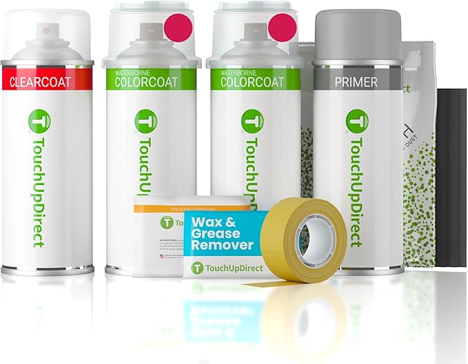TouchUpDirect U6 Red Candy Tricoat Compatible with Ford Exact Match Touch Up Paint Aerosol - Platinum Kit