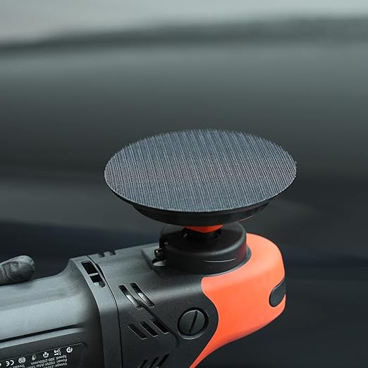 SPTA 2Pcs RO Rotary Flexible Backing Plate, Hoop-and-Loop Face PU Soft Backing Pad Used On Rotary Polisher Sander for Sanding Polishing Buffing Finishing (M14 Thread, Orange, 5Inch (125mm))