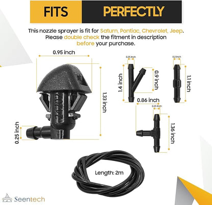 Seentech Windshield Washer Nozzle Wiper Spray Hose Kit Compatible with Ford F250 F350 F450 F550 Super Duty 2011-2016 Replace OEM BC3Z-17603-A BC3Z-17K605-B