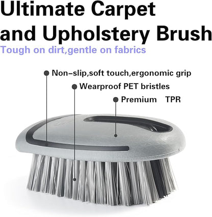 Carpet and Interior Cleaning Brushes, car wash Brush, Carpet Washing Brushes, Hard Bristle Detail Brushes, car and Home Interior Leather Brushes (Grey)