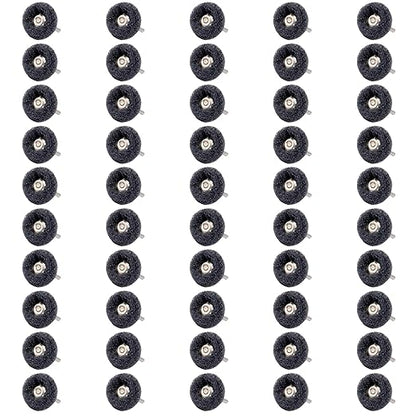 50 PCS Abrasive Buffing Wheels,1 Inch Buffing Polishing Wheel Set for Rotary Tool Accessorie 1/8'' (3mm) Shank, Black 400 Grits for Metal,Wood, Rust Removal