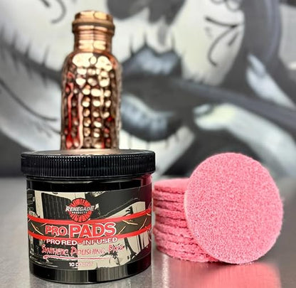 Renegade Pro Pads – Pre-Saturated Red Metal Polishing Pads for Aluminum & Stainless Steel – 10-Pack for Hand Application, Infused with Pro Red Polish