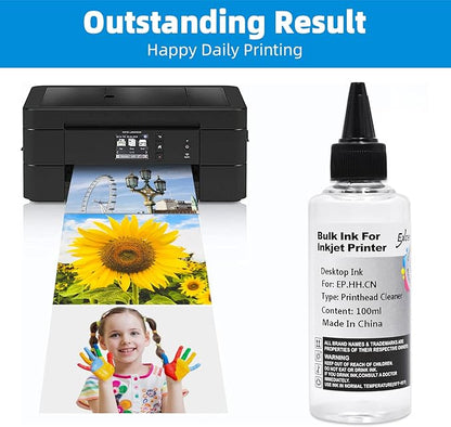EXCERCUS Printhead Cleaning Kit Compatible for Brother Epson HP Canon Nozzle Inkjet EcoTank Officejet Deskjet Pixma Printers-Liquid Printers Head Cleaning Suit Solution 100ml, 10ml Premium Syringe
