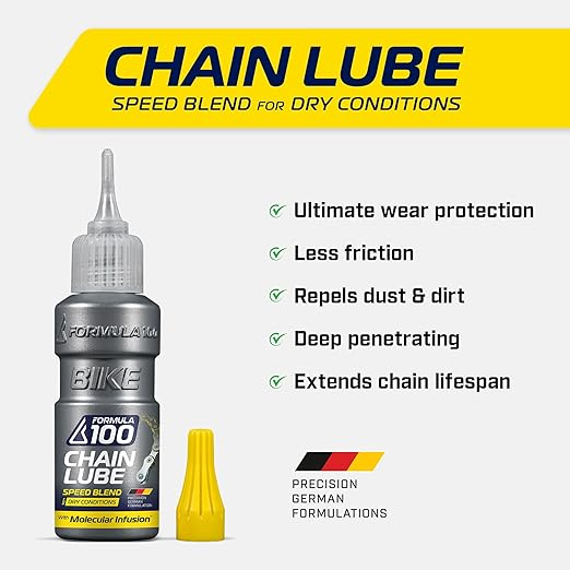 Formula 100 Chain Lube Pro Pack with All Conditions, Dry Conditions, & eBike Lubricant – Collection of Lubricant for Bicycles & Electric Bikes – Protects Against Wear & Corrosion – Three 50ml Bottles