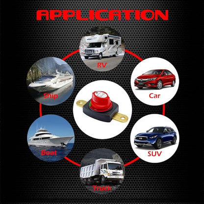 Ampper Side Post Battery Disconnect Switch 12V - 48V, Marine Battery Switch Disconnect Power Cut Shut Off for Car, RV and Boat (On/Off)