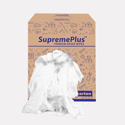 Recycled White T-Shirt Cleaning Rags (600 lbs. Pallet 12x50 lbs. Box) – Shop Rags Bulk for Oil, Stain, Grease, Paint, and Auto Cleaning, Multipurpose