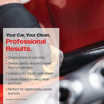 Malco Clean & Shine Interior Car Cleaner and Dressing – Restore Leather, Plastic and Vinyl Surfaces in Your Vehicle/Clean, Condition and Protect in 1 Simple Step / 1 Gallon (125901)
