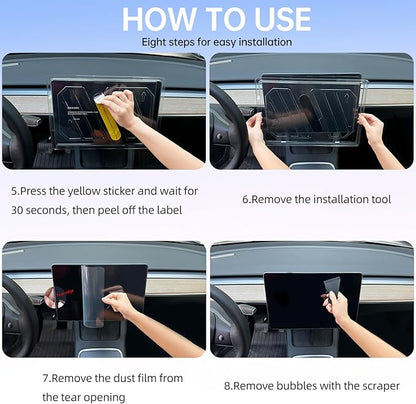 DGXWLLW Screen Protector for Tesla Model S 2023-2026 Model X 2023-2026 with Alignment Kit Matte Front Back Tempered Glass TouchScreen Dashboard Protective Anti Glare Fingerprint 9H Hardness