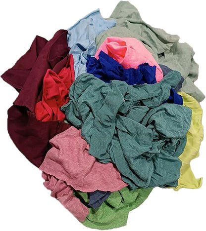 Recycled Color Knit Cleaning Rags (5 lbs. Compressed Box - Pack of 8) – Shop Cloths Bulk for Workshops, Mechanics, Painters, and Home Use, Multipurpose Cotton T-Shirt Rags