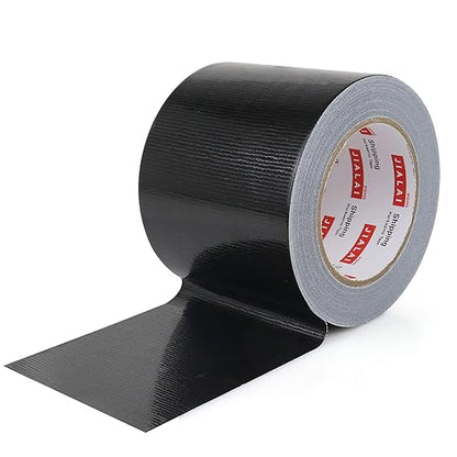 Wide Duct Tape, Industrial Grade 30Yards (90 ft) 4 Inch Black Tape, 9 Mil Heavy-Duty, Waterproof, Strong, Flexible, No Residue, for Crafts & Home Improvement (Black, 4'' x 90ft)