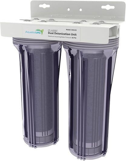 Aquatic Life Color Changing Deionization DI Resin for Hydroponic Reverse Osmosis Water Filter System RO Filtration Unit, Double Canister