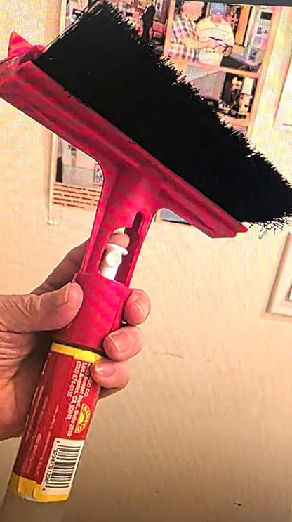 5-in-1 Triple Head Snow De-Icer with Ice Scraper, Snow Brush, Squeegee, 8 oz Refillable Container, Made in USA