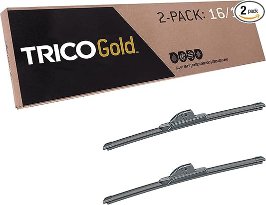 TRICO Gold™ (18-1616) 16 & 16 Inch Pack of 2 Automotive Replacement Windshield Wiper Blades for My Car Super Premium All Weather Beam Blade for Select Vehicle Models