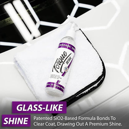 Torque Detail Ceramic Spray - Easy to Apply, Ceramic Coating Spray - Proprietary Silica Formula (Nano SiO2) Seals & Shields Car’s Clear Coat - Hydrophobic Protection & High-Gloss Shine (2-Pack 8 oz)