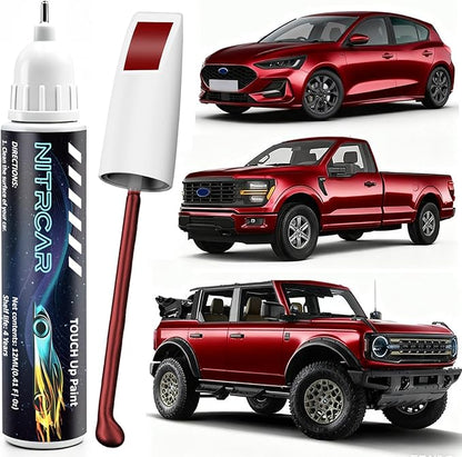 RR Ruby Red Metallic Tinted Clearcoat Touch Up Paint for Ford,2-in-1 Scratch Repair Kit with 2PCS Disposable Micro Applicators, Quick & Easy Premium Scratch Remover for Deep Scratches