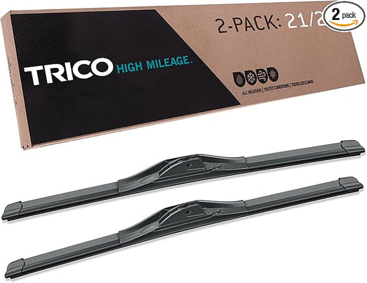 TRICO Solutions™ High Mileage 21 Inch Pack of 2 High Performance Automotive Replacement Windshield Wiper Blade for Select Dodge, Chevrolet, Jeep, Volkswagen, Audi and Volvo Models (56-2121)