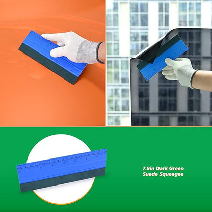 EHDIS Large Vinyl Squeegee Window Tint Tool 3PCS Big Size Felt Edge Wrap Scraper for Vinyl Graphic Decal Car Wrapping Applicator Wallpaper Smoothing (Blue)