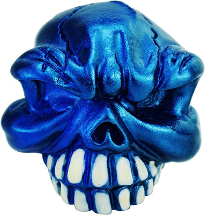 Abfer Skull Valve Caps Fun Wheel Tire Air Stem Dust Cover Cap Auto Decoration Accessories Fit Most Vehicle Car Truck Bike Motorcycle (Blue)