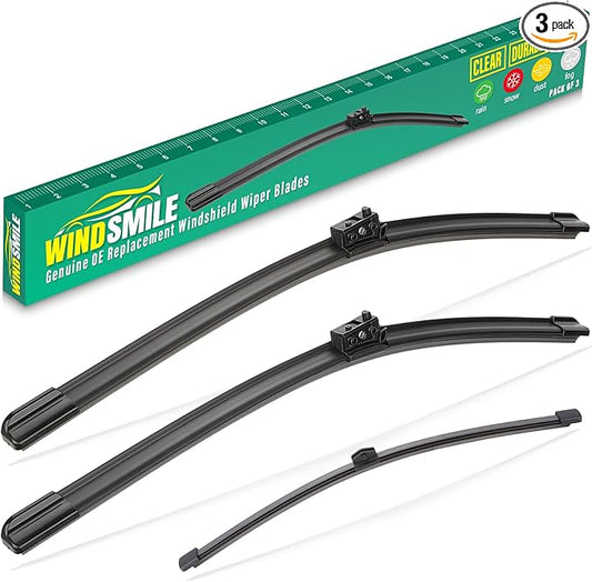 24" 22" 12" Windshield Wiper Blades Replacement for Mercedes-Benz GLB250 GLB35 AMG 2020 2021 2022 2023 2024 2025 GLB 250 35AMG X247 Premium All Weather Front Rear Wipers Set - OEM Quality (Pack of 3)