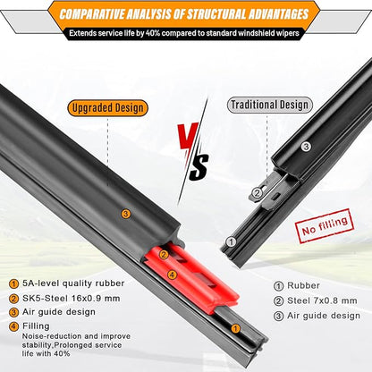 AUTOBOO 26"+20" Windshield Wipers with 14" Rear Wiper Blade Sets Replacement for Acura MDX 2014-2020 -Original Factory Quality (Pack of 3)