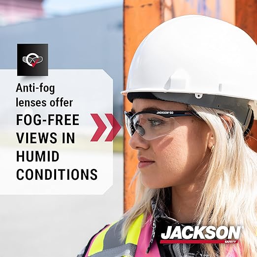 Jackson Safety SG Safety Glasses – Eye Protection for Men and Women – ANSI Z87.1 (Pack of 12)