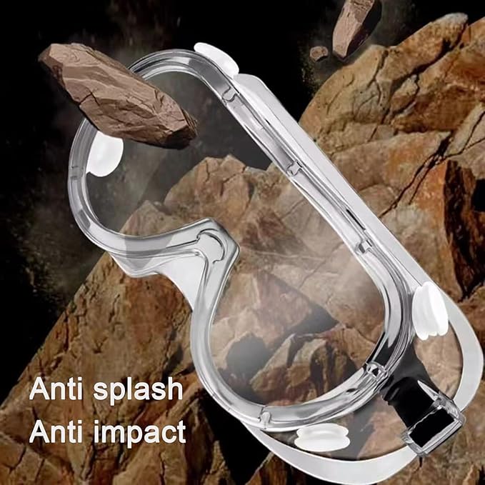 AmaStep Safety Goggles 6 Pack - Anti-Fog Protective Safety Glasses - Clear Lens Adjustable Soft Lightweight Protection Eyewear
