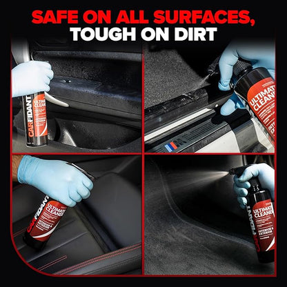 Carfidant Ultimate Cleaner – Car Seat Cleaner & Stain Remover, Upholstery & Interior Cleaner for Fabric/Cloth, Leather, Carpet, Vinyl & Plastic – 18 oz + Microfiber Towel
