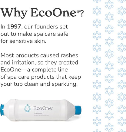 Hose Filter by EcoOne | Advanced Purification Water Filter for Garden Hose Application | Inline Dual Stage Natural Carbon Hose Filter for Filling Hot Tub & Spa | Filters up to 40,000 Gallons