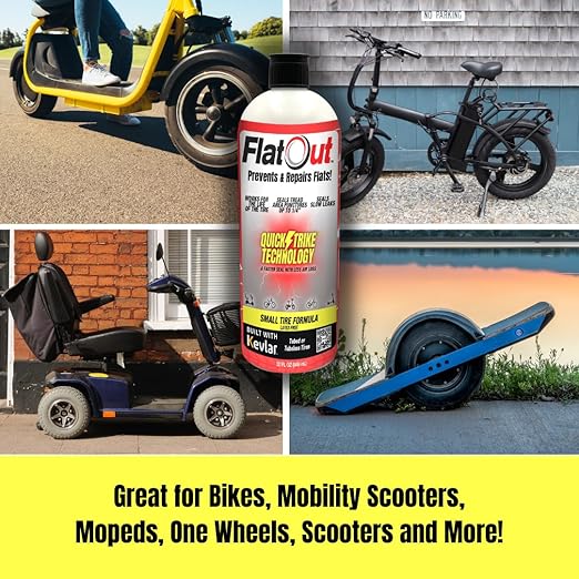 QuickStrike Tire Sealant - Small Tire/Bicycle Formula - NEW Formula - Prevents Flat Tires - Seals Leaks - Contains Kevlar - Tubeless Tire Sealant - 16 Ounce Bottle