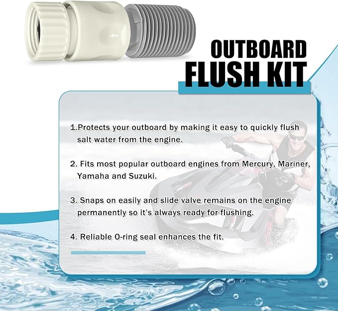 Outboard Flush Kit for Mercury, Mariner, Yamaha and Suzuki Outboard Engines