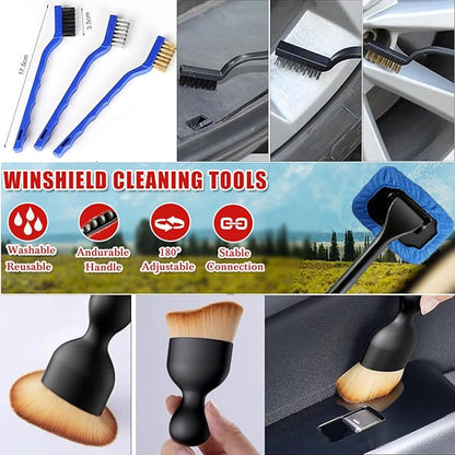26Pcs Car Detailing Kit, Car Detailing Brush Set, Auto Detailing Drill Brush Set, Car Detailing Brushes, Car Wash Kit, Car Accessories For Men, Car Cleaning Tools Kit for Interior, Exterior, Wheels
