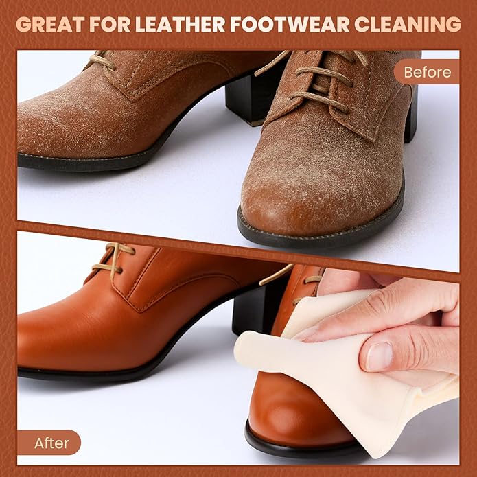 10 Pcs Shine Shoes Cloth Kit Polish Dauber Applicators Cleaning Leather Shoes Boots Microfiber Care Cloths Suede Cleaner