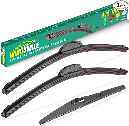 24" 18" 10" Windshield Wiper Blades Replacement for Jeep Compass 2018 2019 2020 2021 2022 Premium All Weather Front Rear Wipers Set - OEM Quality (Pack of 3)
