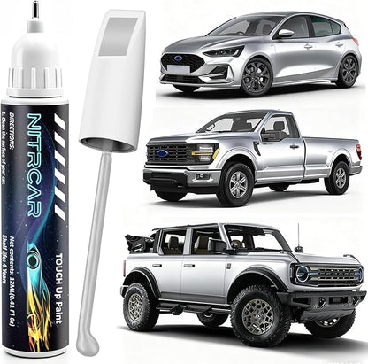 JS Iconic Silver Metallic Touch Up Paint for Ford,2-in-1 Scratch Repair Kit with 2PCS Disposable Micro Applicators, Quick & Easy Premium Scratch Remover for Deep Scratches