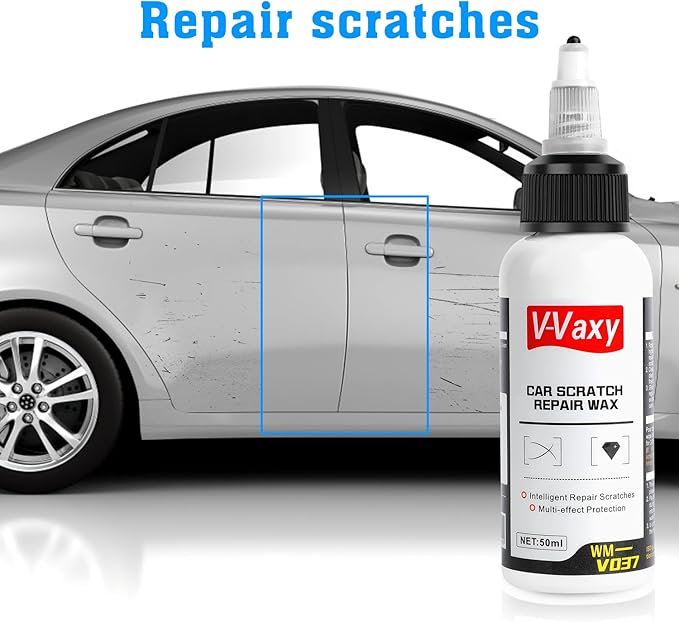 V-Vaxy Car Scratch Repair Wax,Car Buff Out Scratch,Car Wax Scratch Kit, Intelligent Repair Scratcher, Multi-Effect Protection(2PCS, 2 * 50ml+2*sponges)