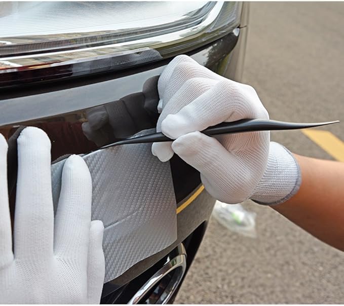 FOSHIO Vinyl Car Wrapping Flexible Micro Squeegee Curves Slot Tint Tool Set 3 in 1 with Different Hardness for Installing Vehicle Wraps and Auto Stickers