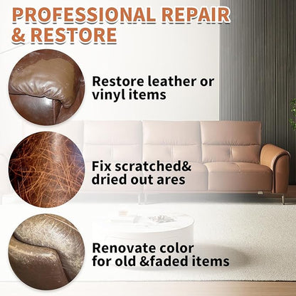 Leather Recoloring Balm Color Restorer for Couches,Dye Paint Fade Scratch Repair for Leather Car Seats Furniture Shoes Boots Purse Jacket Belt Gloves (Red)