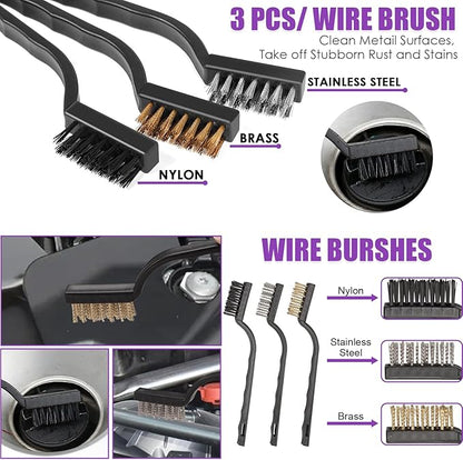 Viewsun Windshield Cleaner Tool, 17Pcs Purple Car Interior Cleaning Kit, Detailing Kit Cleaner, Detailing Brush, Cleaning Gel, Inside Cleaning Supplies Accessories for Trucks, SUVs, RVs Window