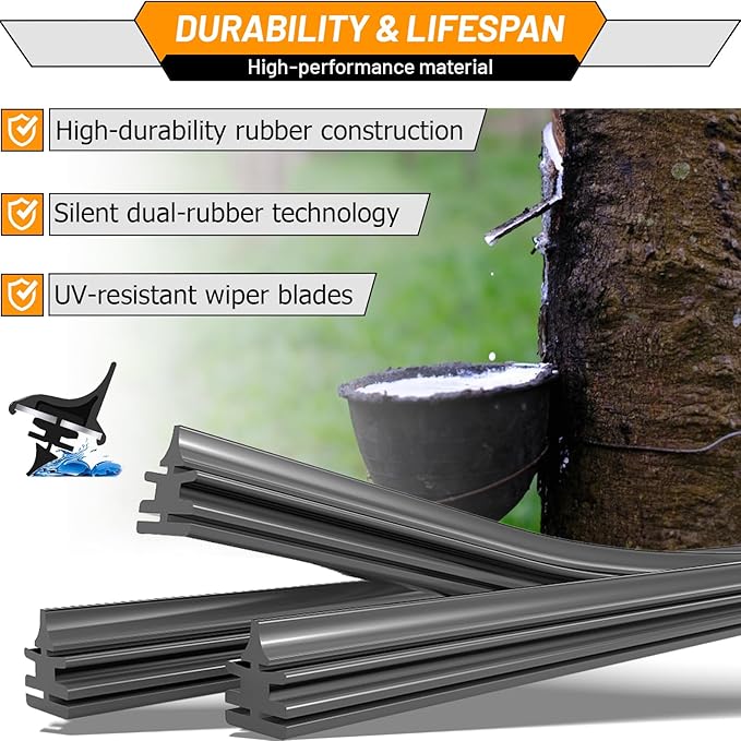 AUTOBOO 24"+18" Windshield Wipers with 14" Rear Wiper Blade Replacement for Mazda CX-5 CX-9 CX5 CX9 2017 2018 2019 2020 2021 2022 2023 2024 2025-Original Factory Quality (Pack of 3)