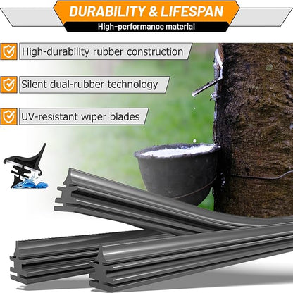 AUTOBOO 26"+18" Windshield Wipers with 11" Rear Wiper Blade Replacement for VW Volkswagen Golf GTI e-Golf 2021 2020 2019 2018 2017 2016 2015 -Original Factory Quality (Pack of 3)