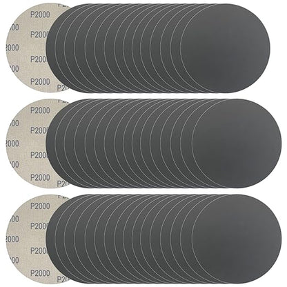 6 Inch 50 Pcs Wet Dry Sanding Discs Hook and Loop, 2000 Grit Sandpaper Automotive Wood Metal Polishing & Sanding, Silicon Carbide Sand Paper for Random Orbital Sander (Grit 2000)