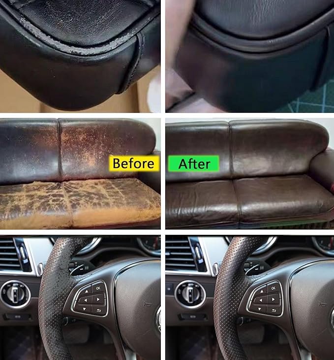UP22YOU Leather Recoloring Balm Black, Leather & Vinyl Color Restorer Conditioner – Repairs Faded & Scratched Leather Color, Suitable for Sofas, Car Seats, Shoes, and Furniture