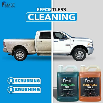 Image Wash Products® Touchless Car Wash Soap Without Foam Cannon | No Scrub Truck & RV Wash | Heavy Duty Car Soap | Step 1 & 2 Touchless Wash System