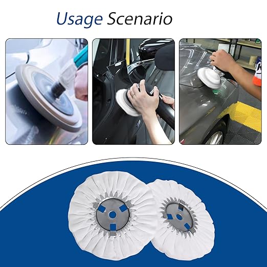 Ketofa 8" Soft Airway Buffing Wheel, 5/8" Cutter Holes for Body Hub Aluminum Polishing, Angle Grinder Fine Polishing Wheel (2 pcs)