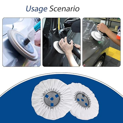 Ketofa 8" Soft Airway Buffing Wheel, 5/8" Cutter Holes for Body Hub Aluminum Polishing, Angle Grinder Fine Polishing Wheel (2 pcs)
