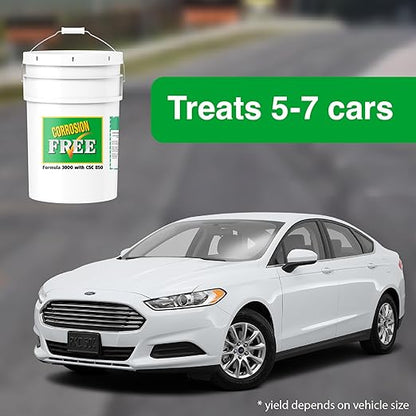 Corrosion Free Rust Cure Formula 3000-5 Gallon Pail – No-Drip Rust Inhibitor & Undercoating for Cars, Trucks, Tractors, Snowblowers – Stops & Prevents Rust –Includes RP460 HD Applicator Gun