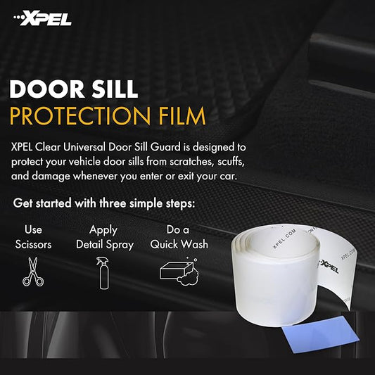 XPEL Clear Universal Door Sill Guard - 60" x 2.75" - Ultimate Protection for Car or Truck Door Sills against High Traffic and Damage, Easy to Install Interior Protection Film Kit