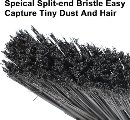 3PCS Heavy Duty Angle Broom, Long Pole Brooms for Indoor, Outdoor Sweeping, Kitchen to Courtyard, Black